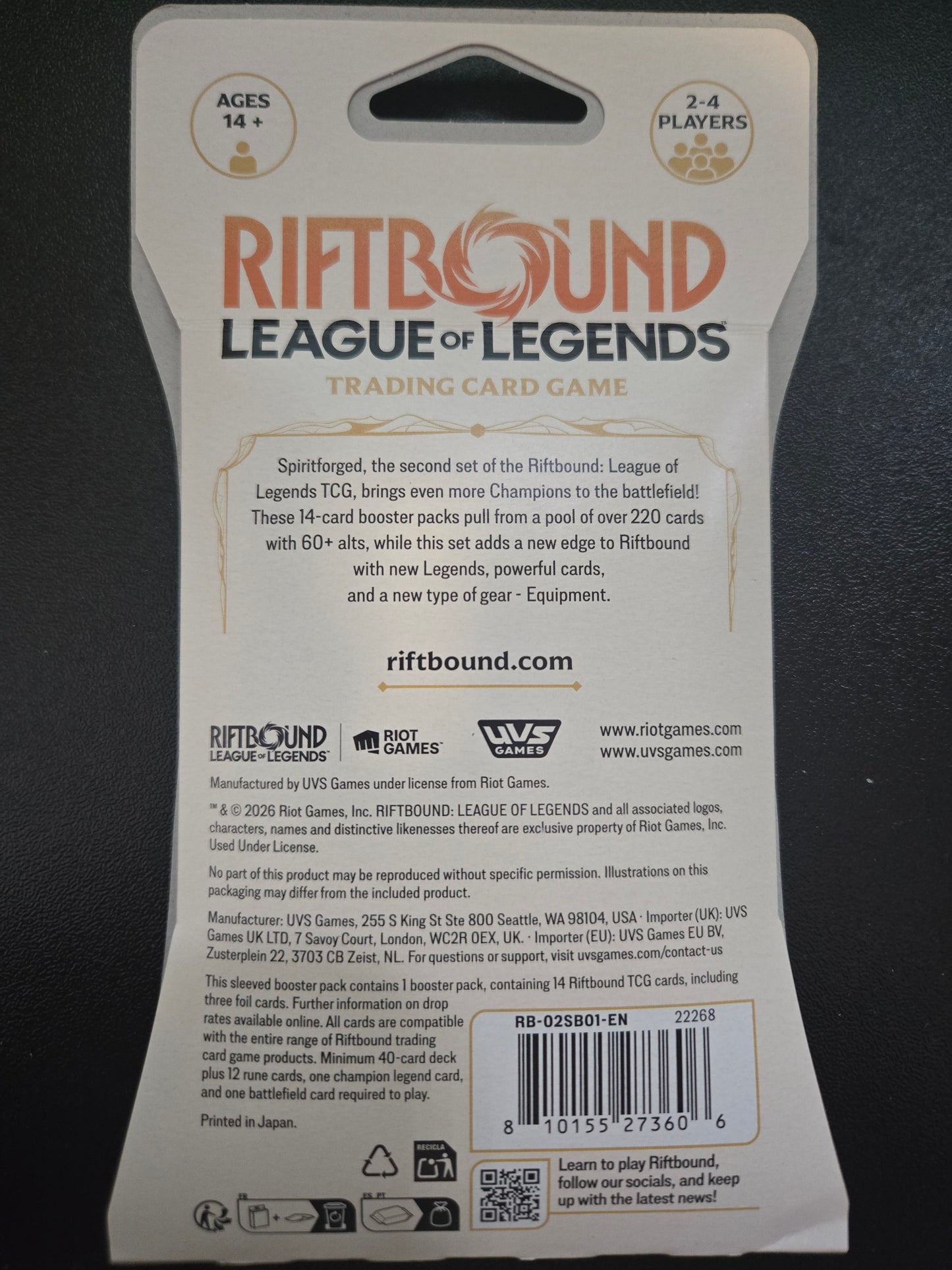 Spiritforged Sleeved Booster Pack (Riftbound: League of Legends TCG)