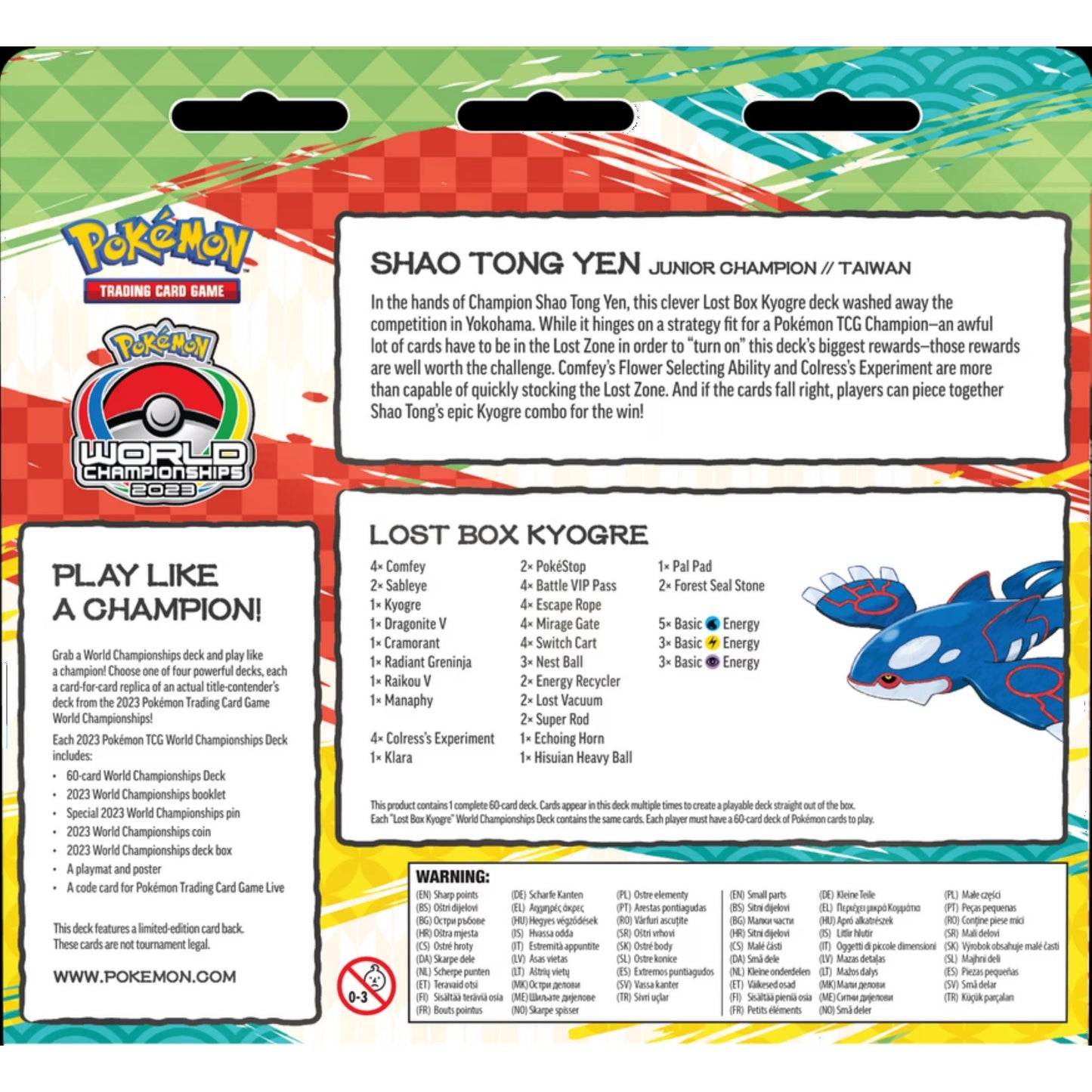 Pokemon TCG: 2023 World Championships Deck - Shao Tong Yen (Lost Box Kyogre)