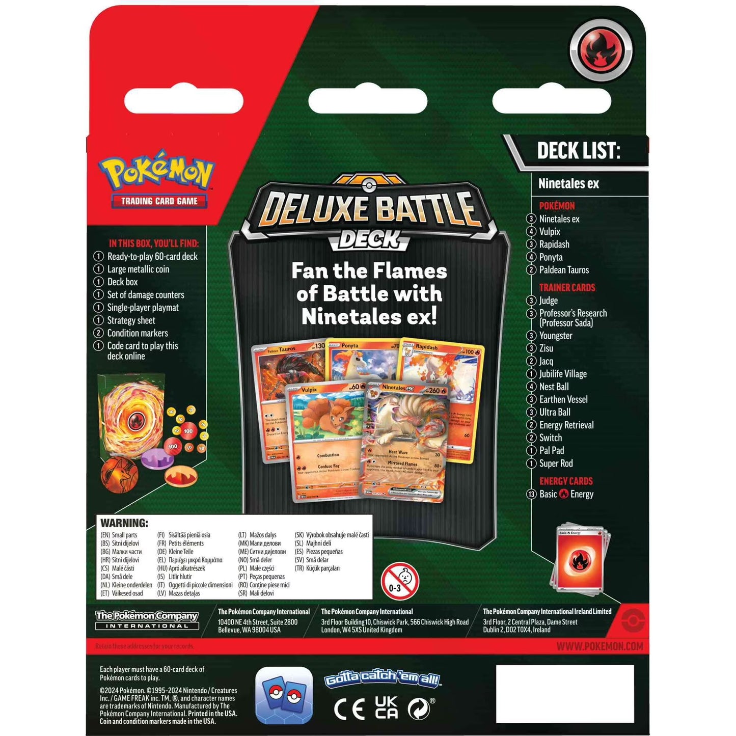 Pokemon TCG Ninetales ex Deluxe Battle Deck