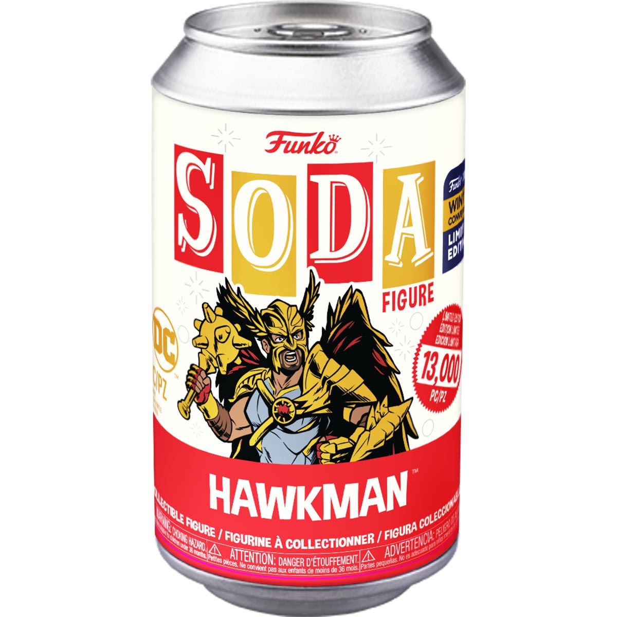 Black Adam Hawkman Vinyl Funko Soda Figure - 2022 Convention Exclusive