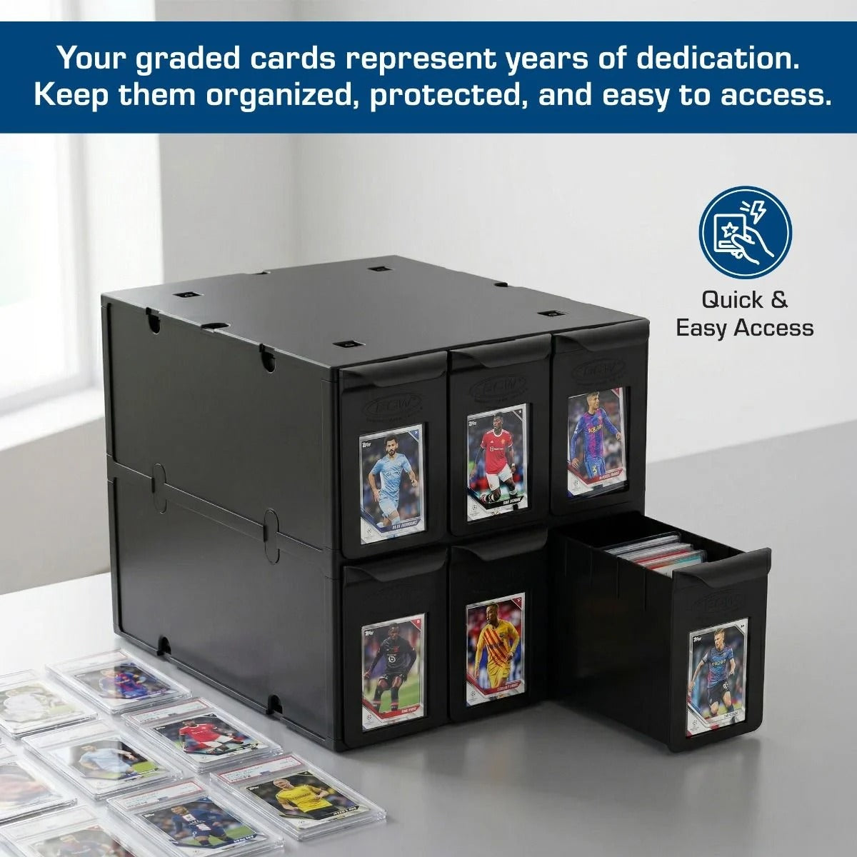BCW 6 Drawer Graded Card Catalog - Black