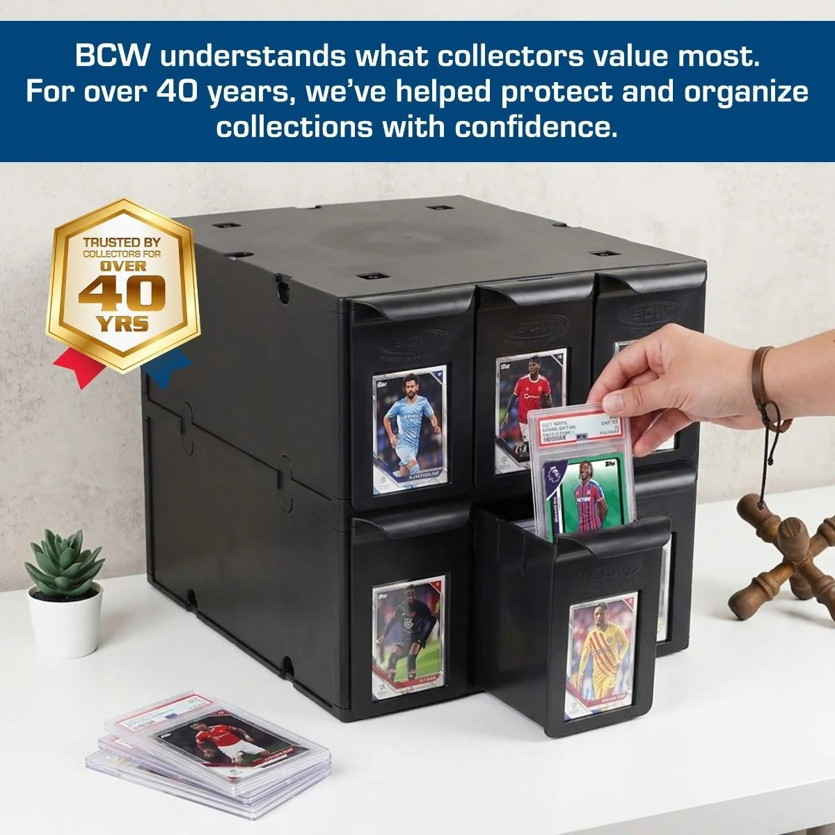 BCW 6 Drawer Graded Card Catalog - Black