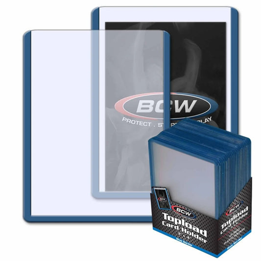 BCW 3x4 Topload Card Holder Blue Border- Standard (25-Count)