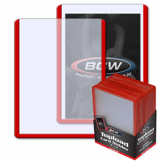 BCW 3x4 Topload Card Holder Red Border- Standard (25-Count)