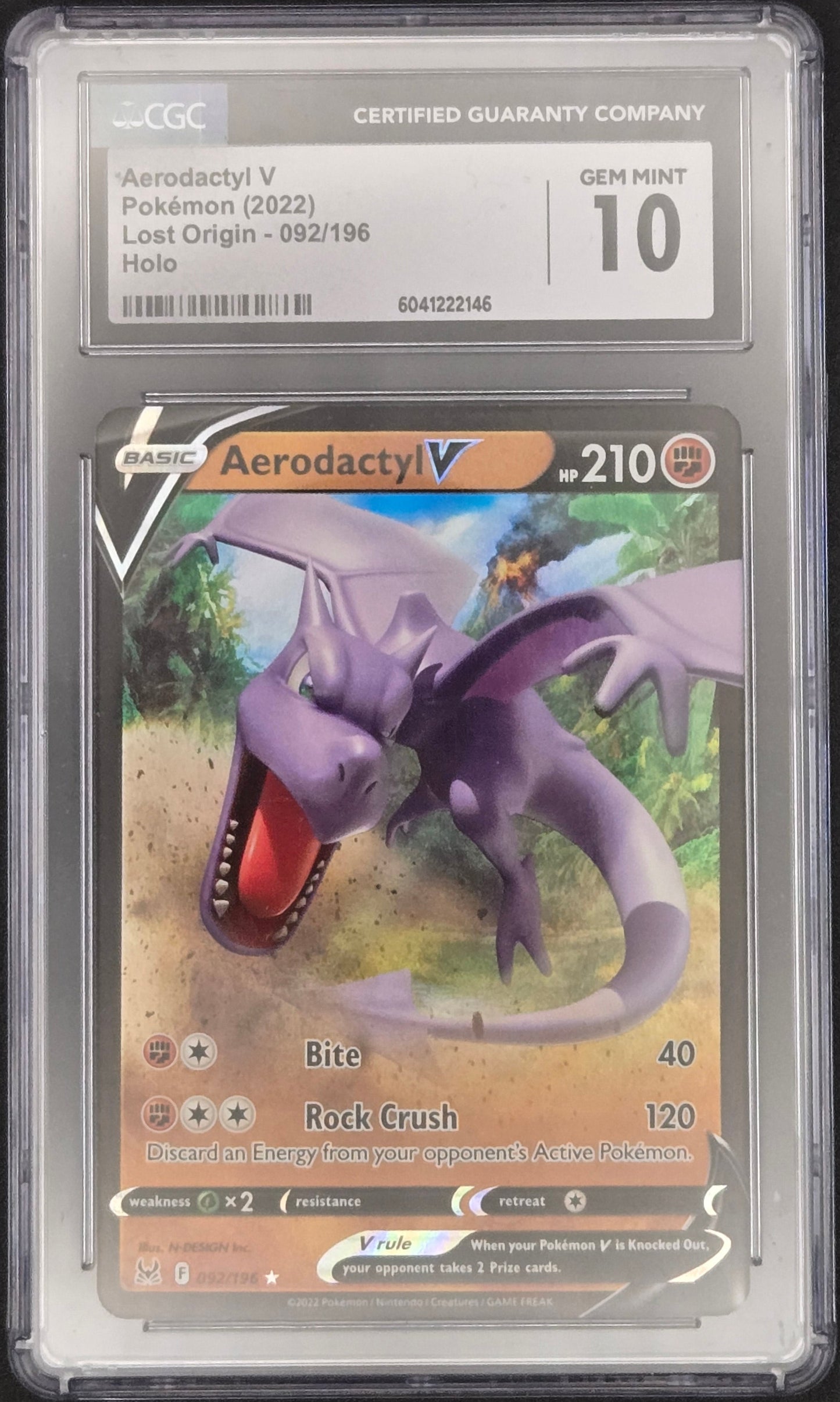 Pokemon TCG: Aerodactyl V | Lost Origin - 092/196 CGC 10