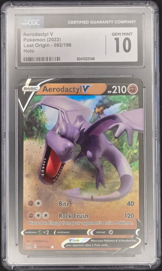 Pokemon TCG: Aerodactyl V | Lost Origin - 092/196 CGC 10