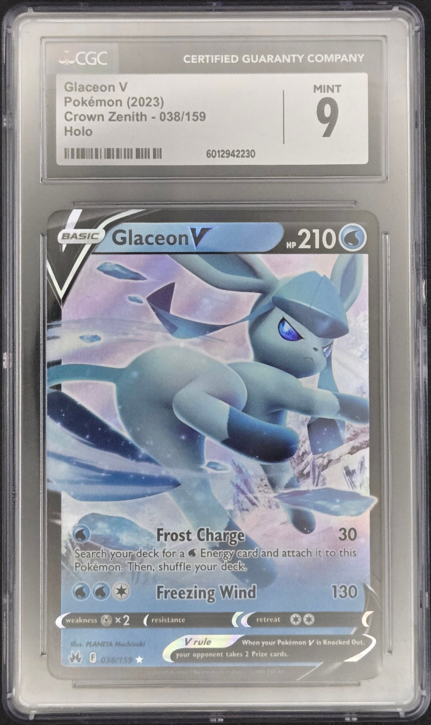 Pokemon TCG: Glaceon V | Crown Zenith - 038/159 CGC 9