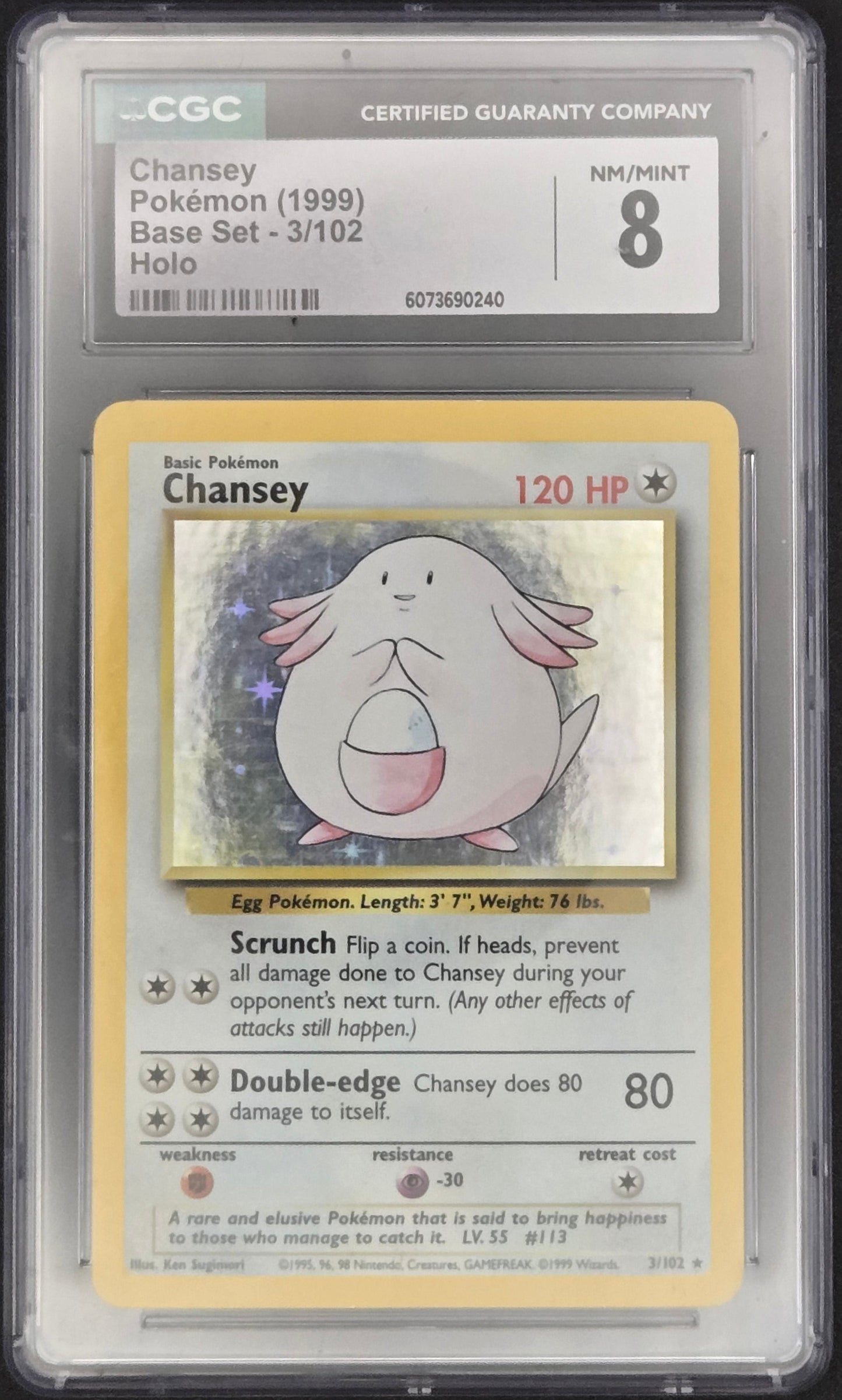 Pokemon TCG: Chansey | Base Set - 3/102 CGC 8