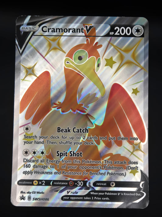 Shiny Cramorant V - SWSH086 - Sword & Shield Black Star Promo (Jumbo)