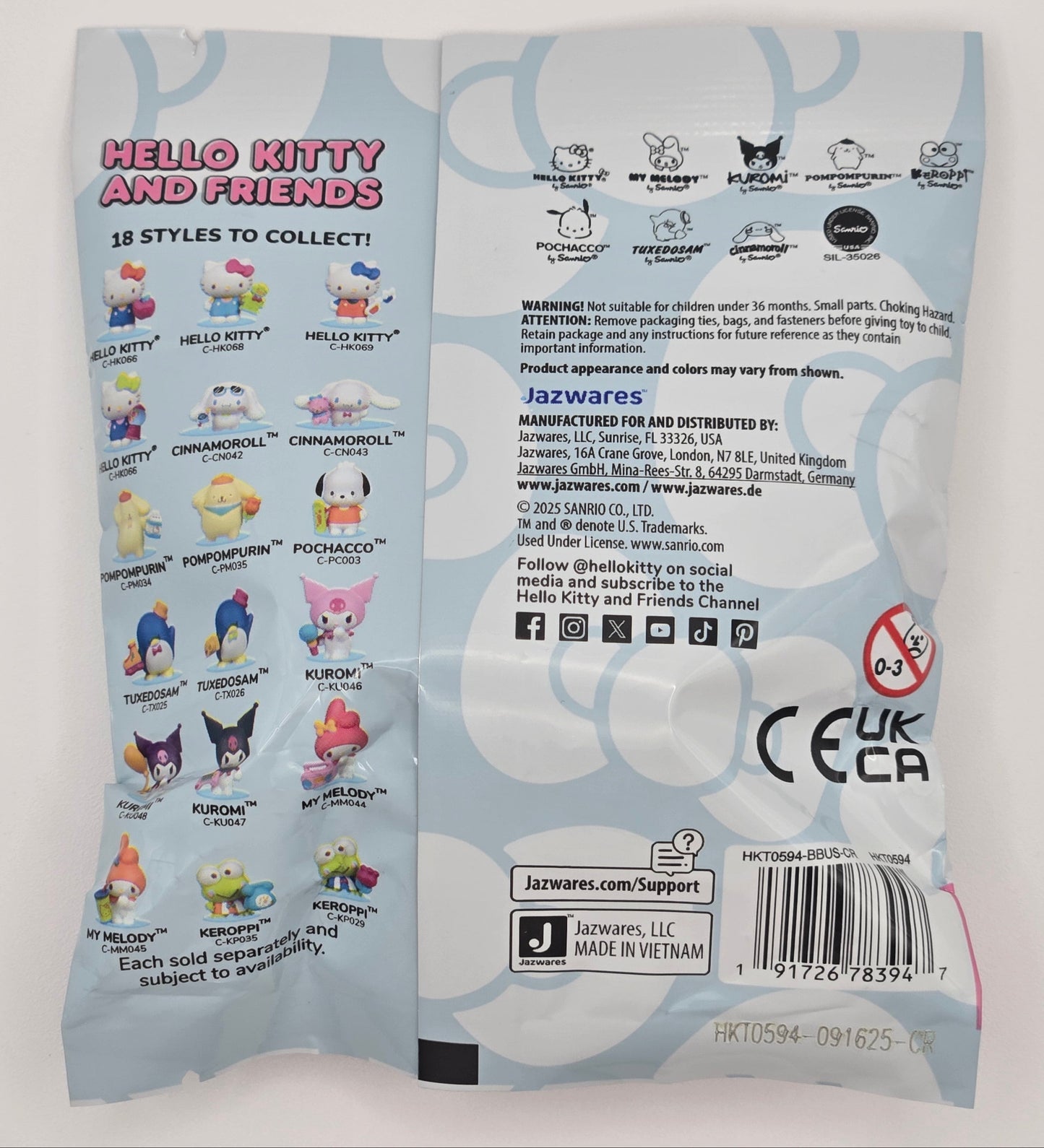 Jazwares Hello Kitty and Friends Rainbow Vibes 2-Inch Blind Figure & Accessory