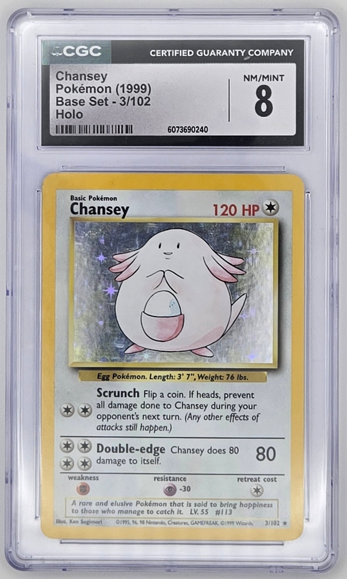 Pokemon TCG: Chansey | Base Set - 3/102 CGC 8