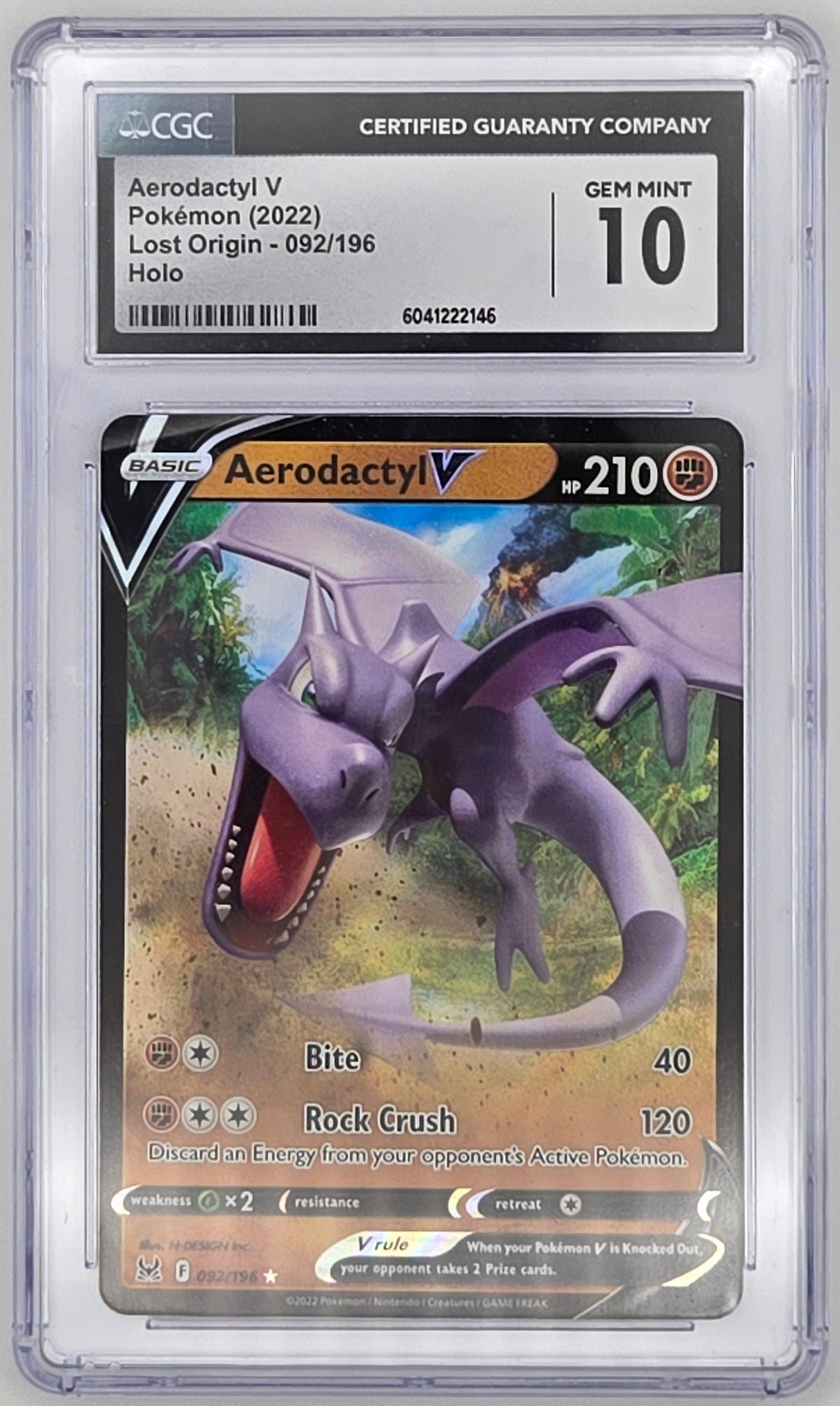Pokemon TCG: Aerodactyl V | Lost Origin - 092/196 CGC 10