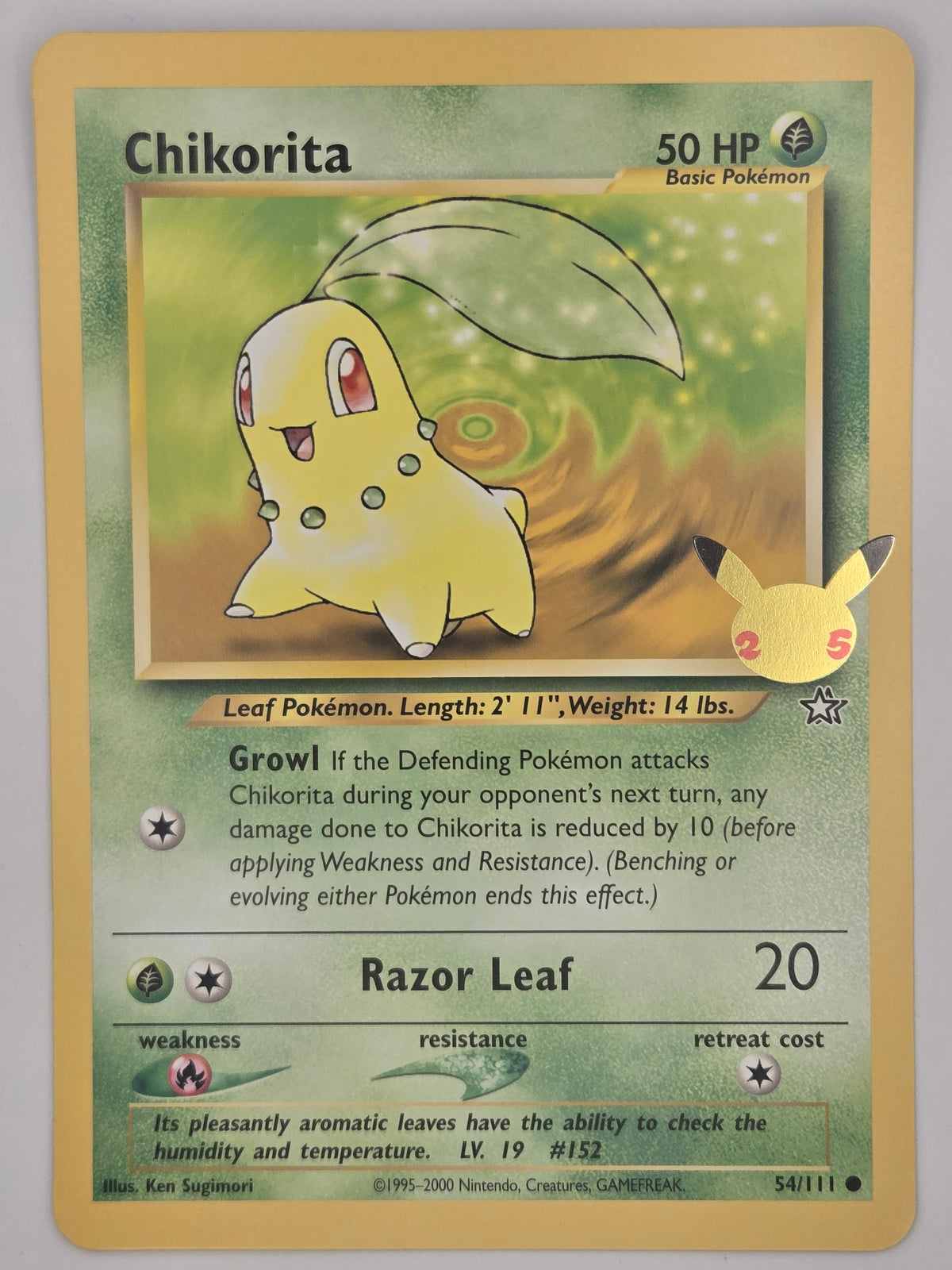Pokémon TCG: 25th Anniversary First Partner Oversized Chikorita Promo