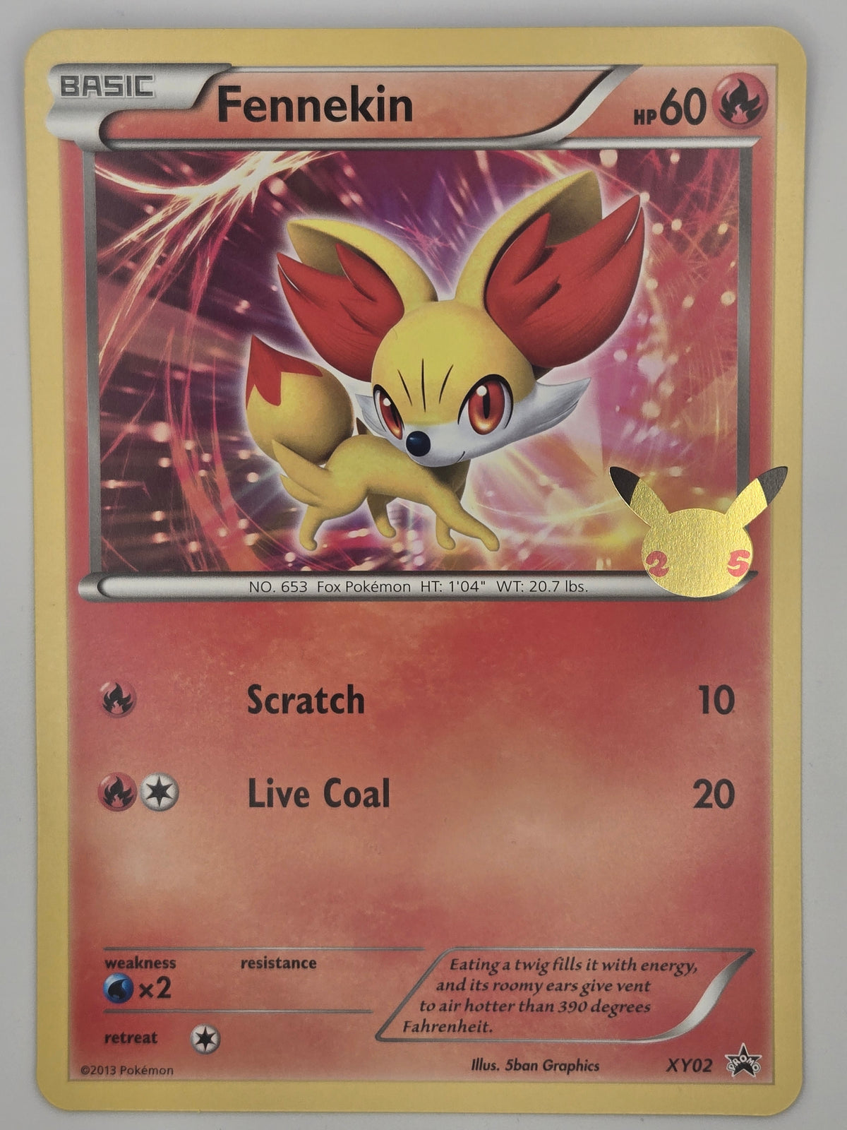 Pokémon TCG: 25th Anniversary First Partner Oversized Fennekin Promo