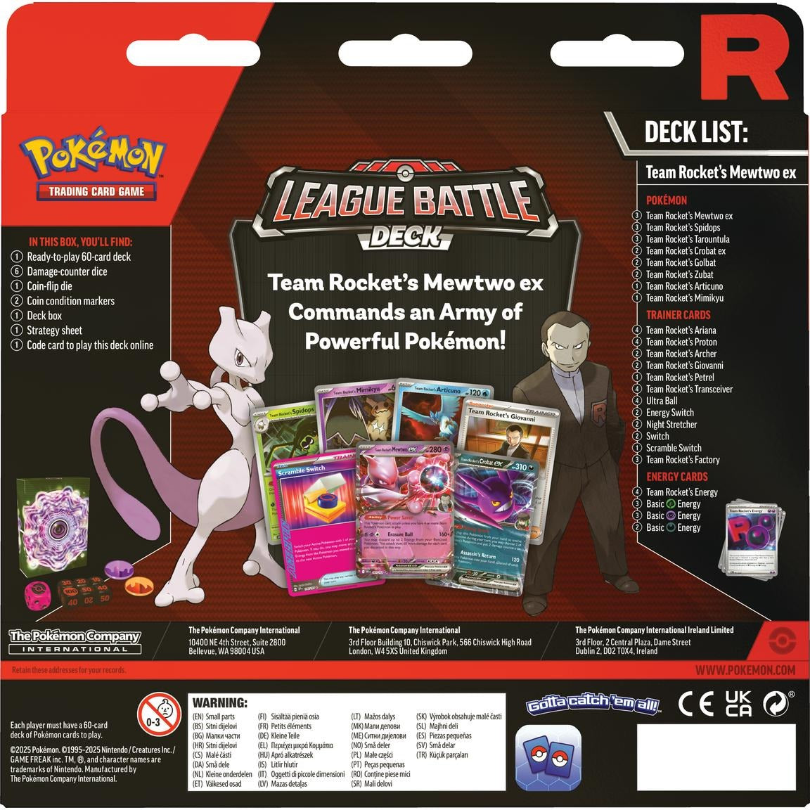 Pokemon TCG: Team Rocket’s Mewtwo ex League Battle Deck