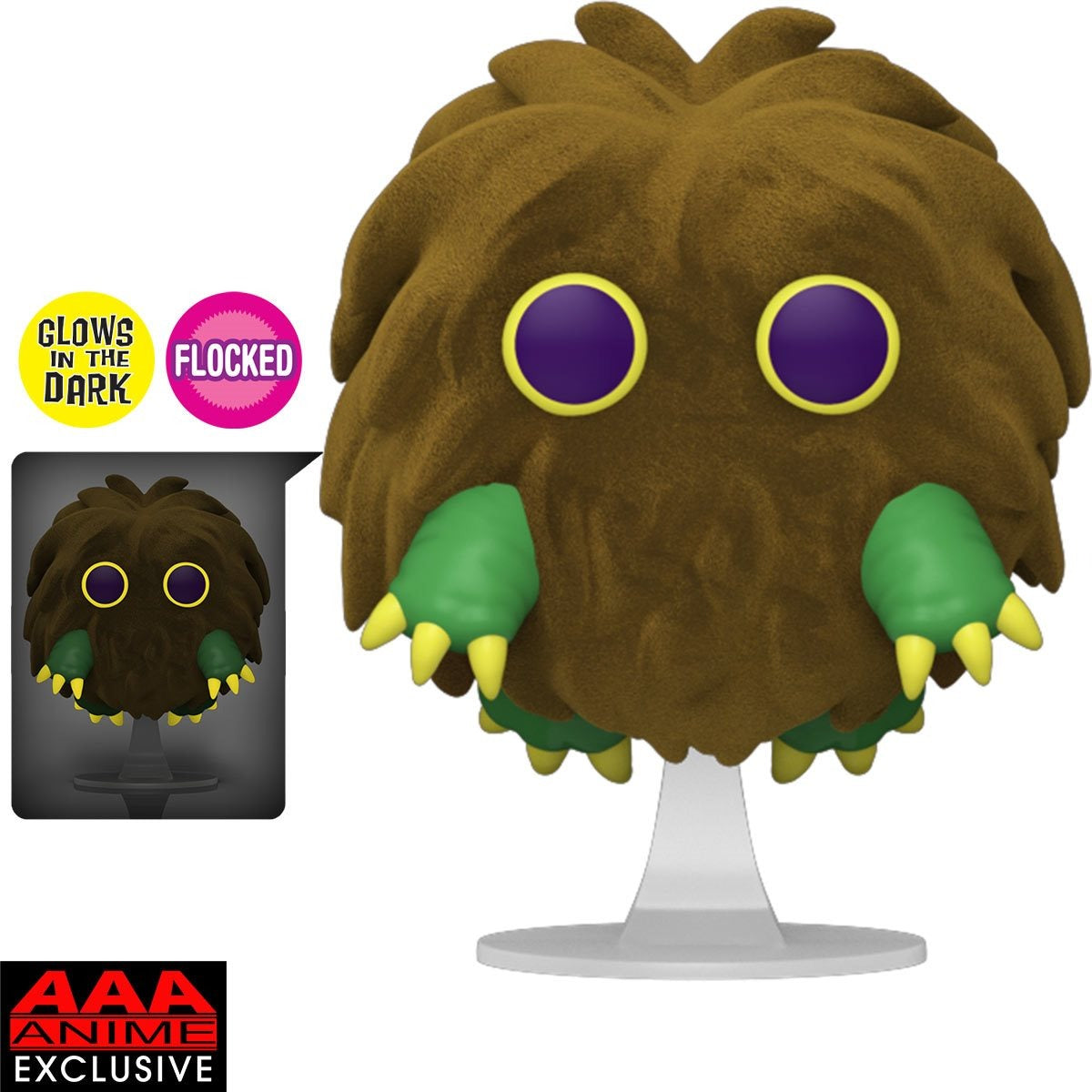 Yu-Gi-Oh! Kuriboh Flocked & Glow-in-the-Dark Funko Pop! #1455 (AAA Anime Exclusive)