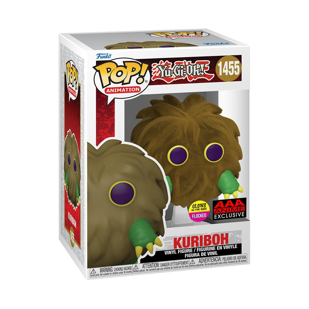 Yu-Gi-Oh! Kuriboh Flocked & Glow-in-the-Dark Funko Pop! #1455 (AAA Anime Exclusive)